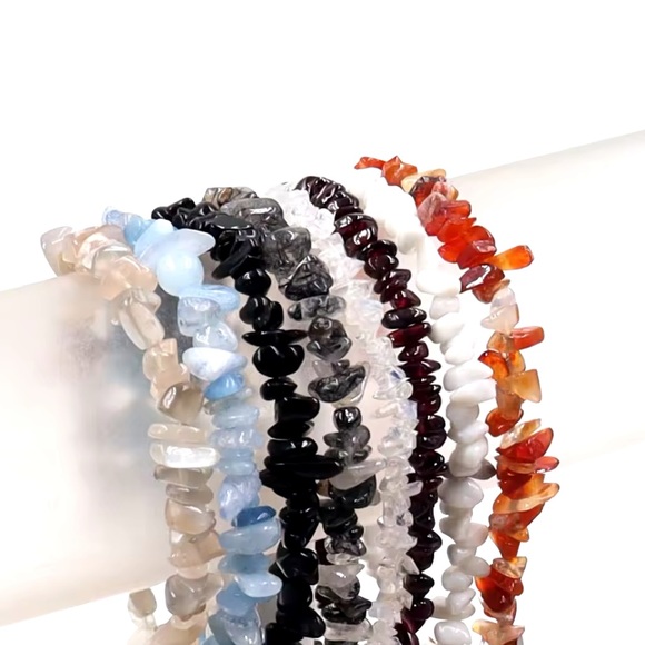 Bracelet And Earrings Set - Red Jasper Natural Stone Healing Stone - Picture 9 of 11